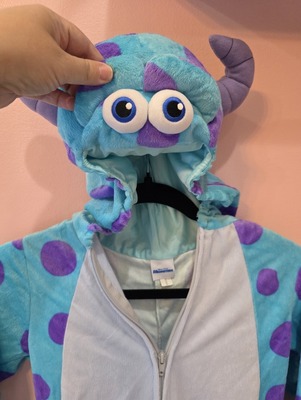 Disney Pixar Monsters Inc Sulley Costume 4T-5T Plush Hooded Jumpsuit - Picture 2 of 7